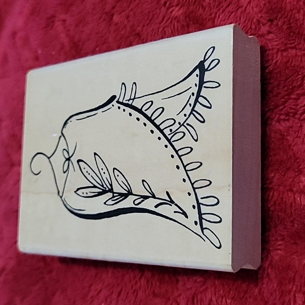 Shawl on Hanger Wooden Rubber Stamp